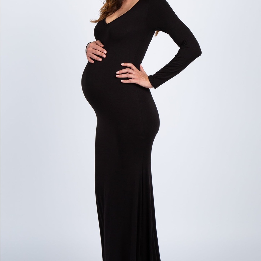Pinkblush Black Long Sleeve Maxi Dress